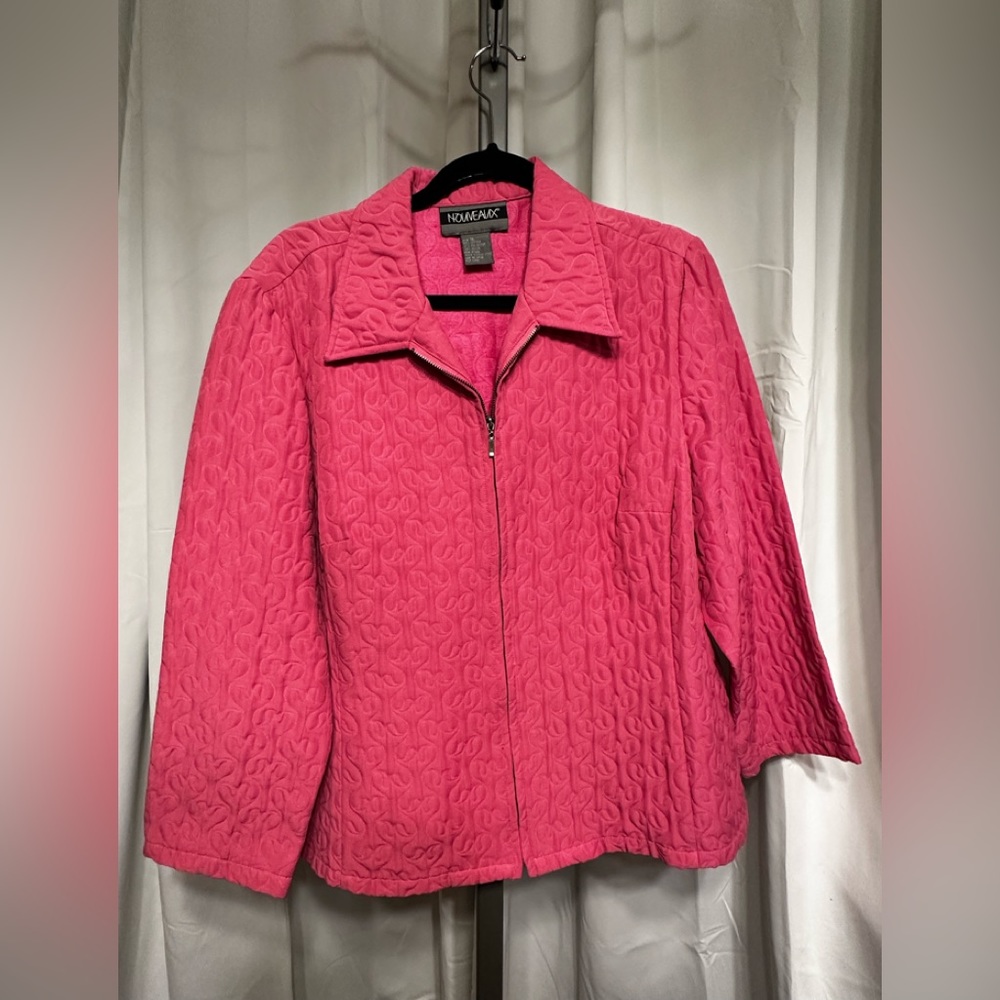 Pink Woven “ Nouveaux” Light Zipper Jacket
